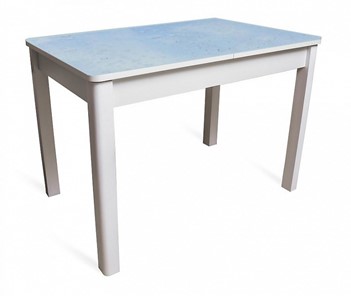 Кухонный раскладной стол Айсберг-01 СТФ, белое лдсп/капли/40 прямые массив белые в Миассе