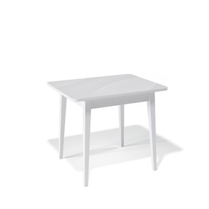 Кухонный стол раскладной Kenner 900M (Белый/Стекло белое глянец) в Миассе