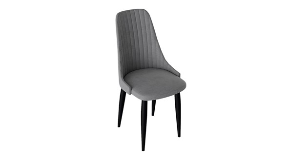 Обеденный стул Франк (конус) исп2 (Черный матовый/Микровелюр Серый) в Миассе - изображение