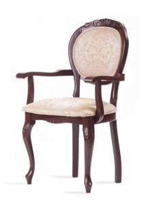 Обеденный стул Барокко с резьбой и подлокотниками (стандартная покраска) в Магнитогорске