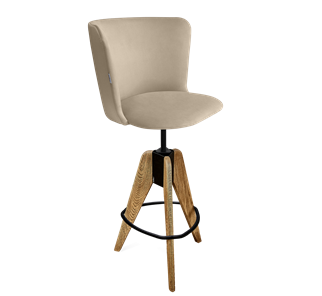 Барный  стул SHT-ST36 / SHT-S92 (ванильный крем/браш.коричневый/черный муар) в Челябинске