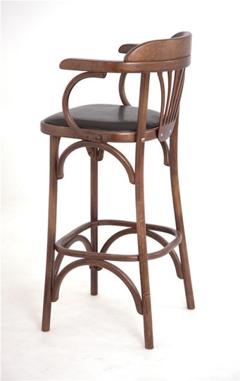 Барный стул 750 мягкий (средний тон, экокожа коричневая) в Челябинске - изображение 2