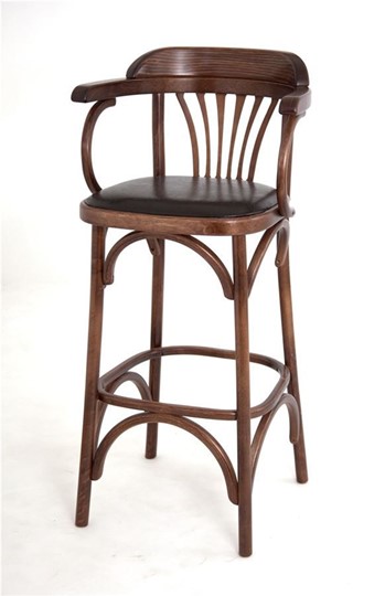 Барный стул 750 мягкий (средний тон, экокожа коричневая) в Челябинске - изображение 3
