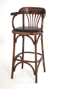 Барный стул 750 мягкий (средний тон, экокожа коричневая) в Магнитогорске