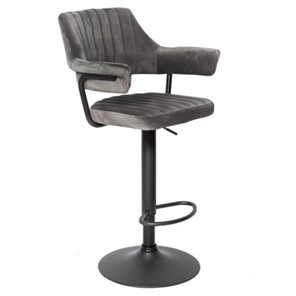 Мягкий барный стул КАНТРИ WX-2917 вельвет серый в Копейске