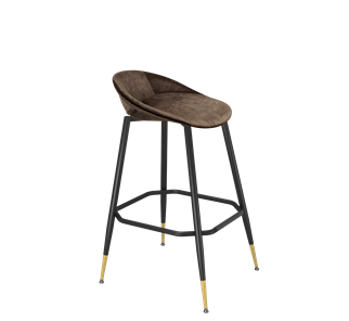 Барный стул SHT-ST19-SF1 / SHT-S148 (кофейный трюфель/черный муар/золото) в Миассе