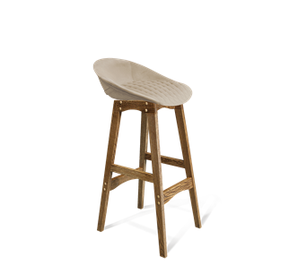 Барный стул SHT-ST19-SF1 / SHT-S65 (ванильный крем/дуб брашированный коричневый) в Магнитогорске - предосмотр
