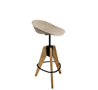 Барный стул SHT-ST19-SF1 / SHT-S92 (ванильный крем/браш.коричневый/черный муар) в Магнитогорске
