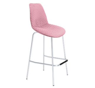 Барный стул SHT-ST29-С22 / SHT-S29P (розовый зефир/хром лак) в Челябинске