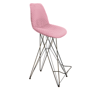 Барный стул SHT-ST29-С22 / SHT-S66 (розовый зефир/черный муар/зол.патина) в Челябинске - предосмотр