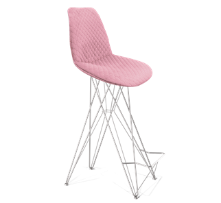 Барный стул SHT-ST29-С22 / SHT-S66 (розовый зефир/хром лак) в Магнитогорске