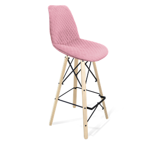 Барный стул SHT-ST29-С22 / SHT-S80 (розовый зефир/прозрачный лак/черный) в Челябинске