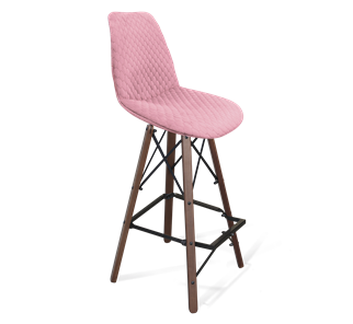 Барный стул SHT-ST29-С22 / SHT-S80 (розовый зефир/темный орех/черный) в Челябинске - предосмотр