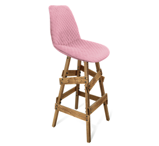 Барный стул SHT-ST29-С22 / SHT-S81 (розовый зефир/брашированный коричневый) в Челябинске