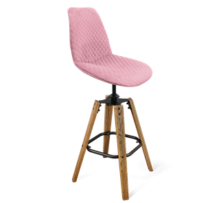 Барный стул SHT-ST29-С22 / SHT-S93 (розовый зефир/браш.коричневый/черный муар) в Челябинске