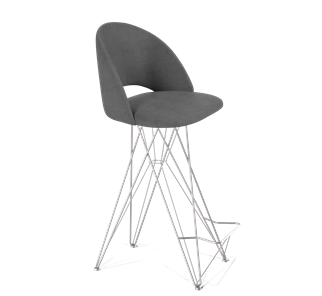 Барный стул SHT-ST34 / SHT-S66 (платиново-серый/хром лак) в Миассе