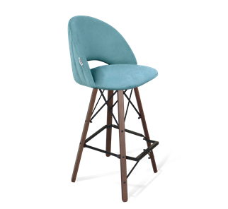 Барный стул SHT-ST34-1 / SHT-S80 (голубая пастель/темный орех/черный) в Миассе