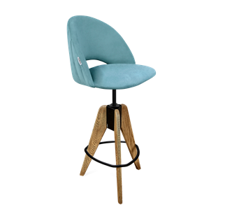 Барный стул SHT-ST34-1 / SHT-S92 (голубая пастель/браш.коричневый/черный муар) в Магнитогорске
