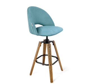 Барный стул SHT-ST34-1 / SHT-S93 (голубая пастель/браш.коричневый/черный муар) в Магнитогорске