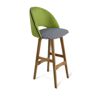 Барный стул SHT-ST34-3 / SHT-S65 (оливковый/гусиная лапка/дуб брашированный коричневый) в Копейске