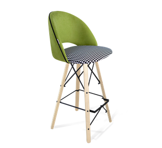 Барный стул SHT-ST34-3 / SHT-S80 (оливковый/гусиная лапка/прозрачный лак/черный) в Копейске