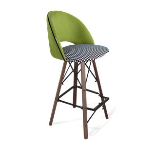 Барный стул SHT-ST34-3 / SHT-S80 (оливковый/гусиная лапка/темный орех/черный) в Копейске
