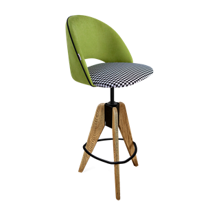 Барный стул SHT-ST34-3 / SHT-S92 (оливковый/гусиная лапка/браш.коричневый/черный муар) в Копейске