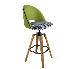 Барный стул SHT-ST34-3 / SHT-S93 (оливковый/гусиная лапка/браш.коричневый/черный муар) в Копейске