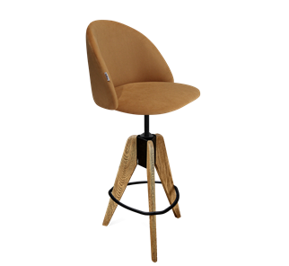 Барный стул SHT-ST35 / SHT-S92 (горчичный/браш.коричневый/черный муар) в Копейске