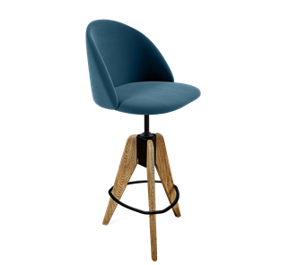 Барный стул SHT-ST35 / SHT-S92 (тихий океан/браш.коричневый/черный муар) в Миассе
