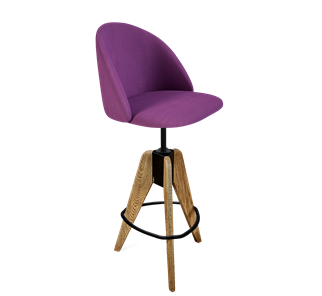 Барный стул SHT-ST35 / SHT-S92 (ягодное варенье/браш.коричневый/черный муар) в Копейске