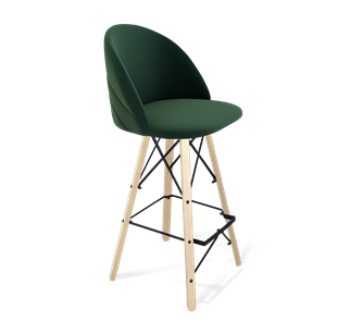 Барный стул SHT-ST35-2 / SHT-S80 (лиственно-зеленый/прозрачный лак/черный) в Миассе