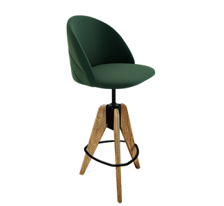 Барный стул SHT-ST35-2 / SHT-S92 (лиственно-зеленый/браш.коричневый/черный муар) в Челябинске