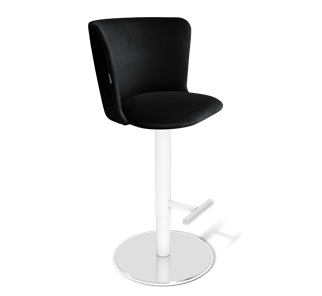 Барный стул SHT-ST36 / SHT-S128 (ночное затмение/хром/белый муар) в Магнитогорске