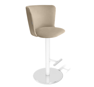 Барный стул SHT-ST36 / SHT-S128 (ванильный крем/хром/белый муар) в Магнитогорске