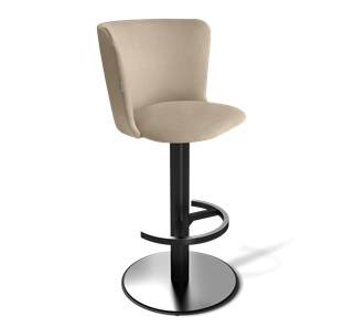 Барный стул SHT-ST36 / SHT-S137 (ванильный крем/стальной/черный муар) в Магнитогорске