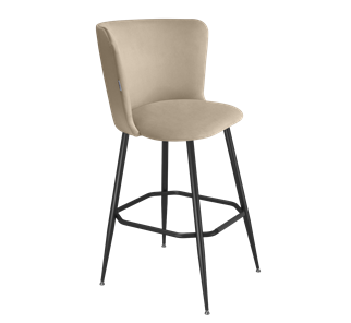 Барный стул SHT-ST36 / SHT-S148 (ванильный крем/черный муар) в Миассе