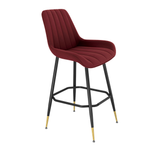 Барный стул SHT-ST37 / SHT-S148 (рубиновое вино/черный муар/золото) в Миассе