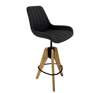 Барный стул SHT-ST37 / SHT-S92 (ночное затмение/браш.коричневый/черный муар) в Миассе