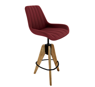 Барный стул SHT-ST37 / SHT-S92 (рубиновое вино/браш.коричневый/черный муар) в Магнитогорске