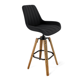Барный стул SHT-ST37 / SHT-S93 (ночное затмение/браш.коричневый/черный муар) в Копейске