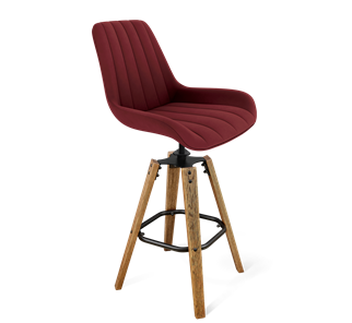 Барный стул SHT-ST37 / SHT-S93 (рубиновое вино/браш.коричневый/черный муар) в Магнитогорске