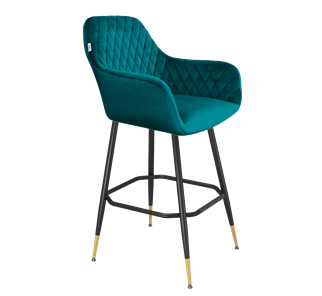 Барный стул SHT-ST38 / SHT-S148 (альпийский бирюзовый/черный муар/золото) в Миассе