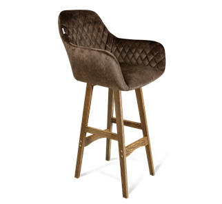Барный стул SHT-ST38 / SHT-S65 (кофейный трюфель/дуб брашированный коричневый) в Миассе