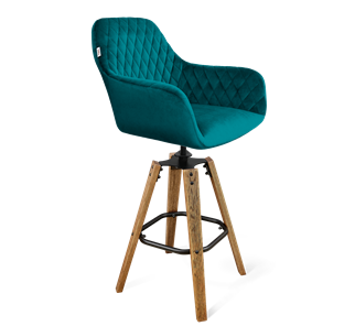 Барный стул SHT-ST38 / SHT-S93 (альпийский бирюзовый/браш.коричневый/черный муар) в Копейске