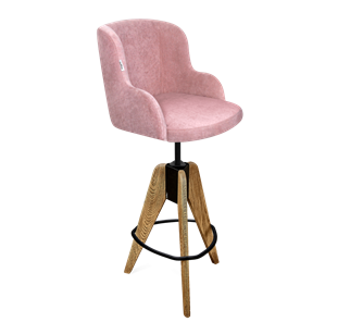 Барный стул SHT-ST39 / SHT-S92 (пыльная роза/браш.коричневый/черный муар) в Миассе