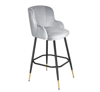 Барный стул SHT-ST39-1 / SHT-S148 (серое облако/черный муар/золото) в Миассе