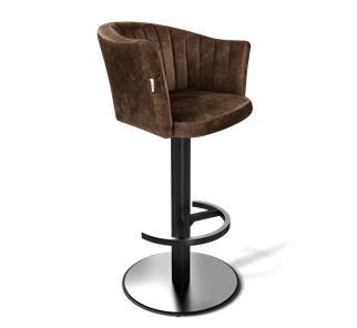 Барный стул SHT-ST42-1 / SHT-S137 (кофейный трюфель/стальной/черный муар) в Миассе
