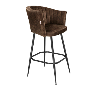 Барный стул SHT-ST42-1 / SHT-S148 (кофейный трюфель/черный муар) в Миассе - предосмотр