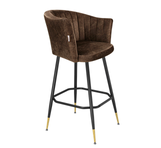 Барный стул SHT-ST42-1 / SHT-S148 (кофейный трюфель/черный муар/золото) в Миассе